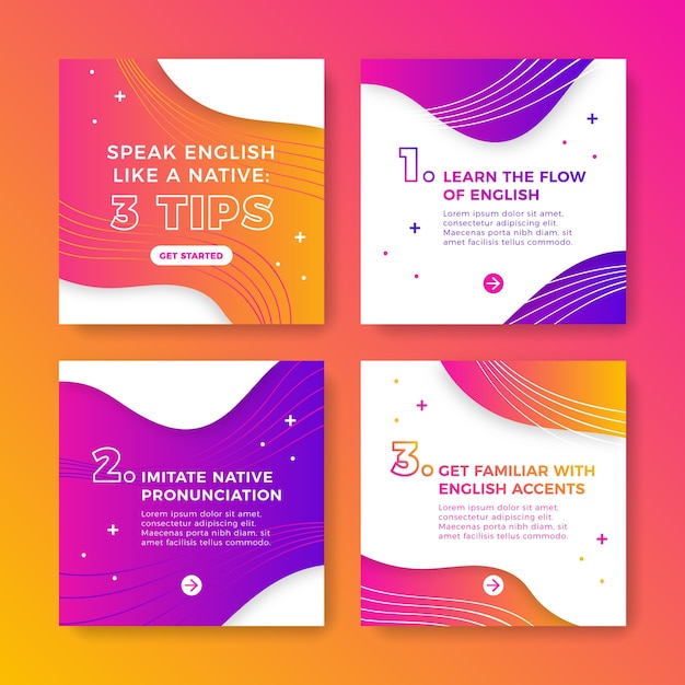 Vector tips instagram post collection