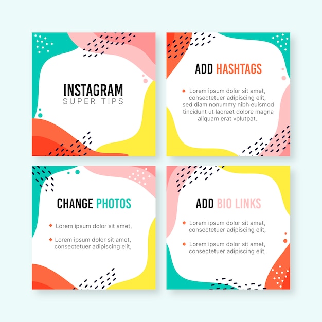 Vector tips instagram post verzameling