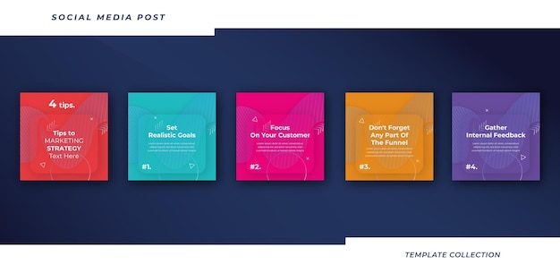 Vector tips instagram social media post collection