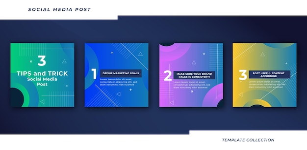 Vector tips instagram social media template