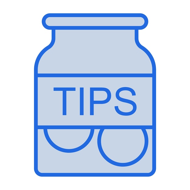 Vector tips jar blue tone illustration