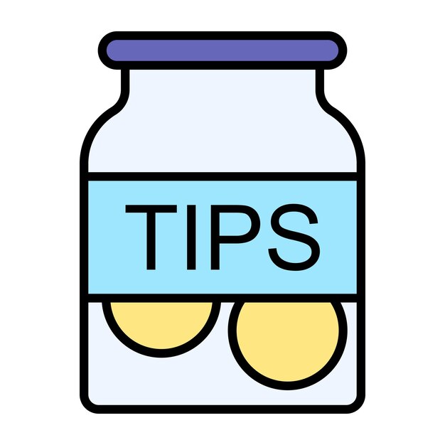 Tips Jar Flat Illustration