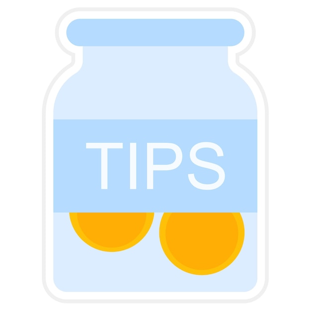 Vector tips jar flat illustration