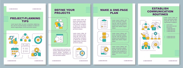 Tips for project planning green brochure template