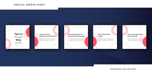 tips for social media business marketing text here collection set square banner template pro vector