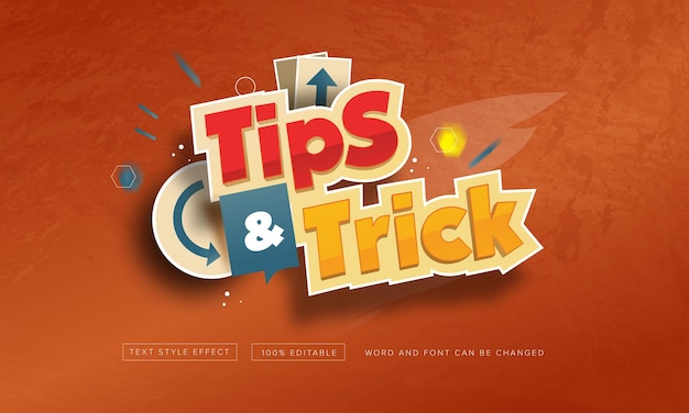 Tips Trick text effect editable free download