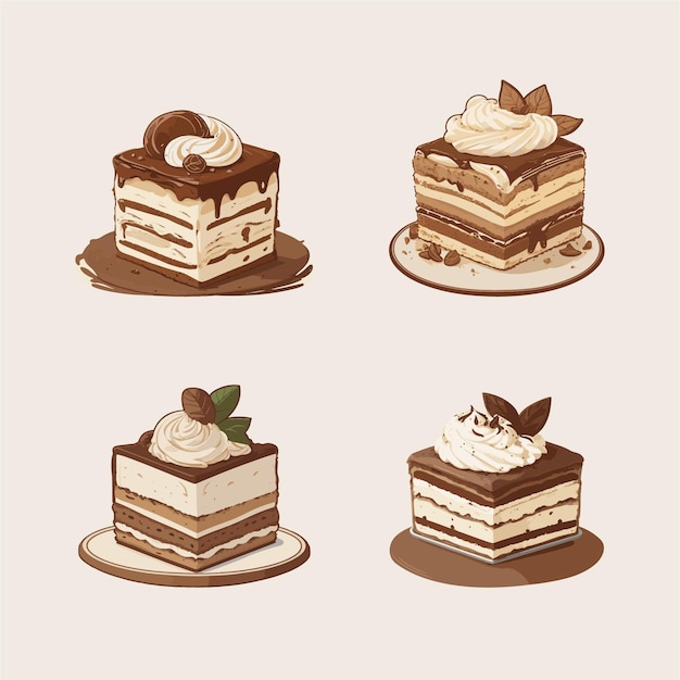 Vector tiramisu cake clipart