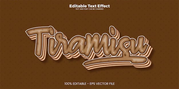 Tiramisu editable text effect in modern trend style