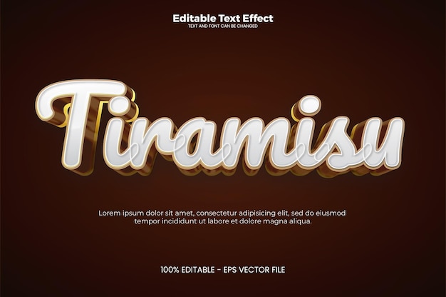 Tiramisu editable text effect in modern trend style