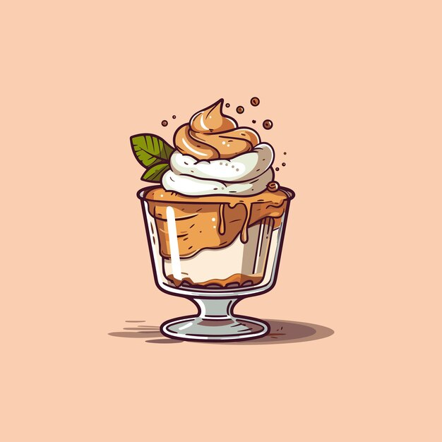 Vettore illustrazione di clip art gelato tiramisù