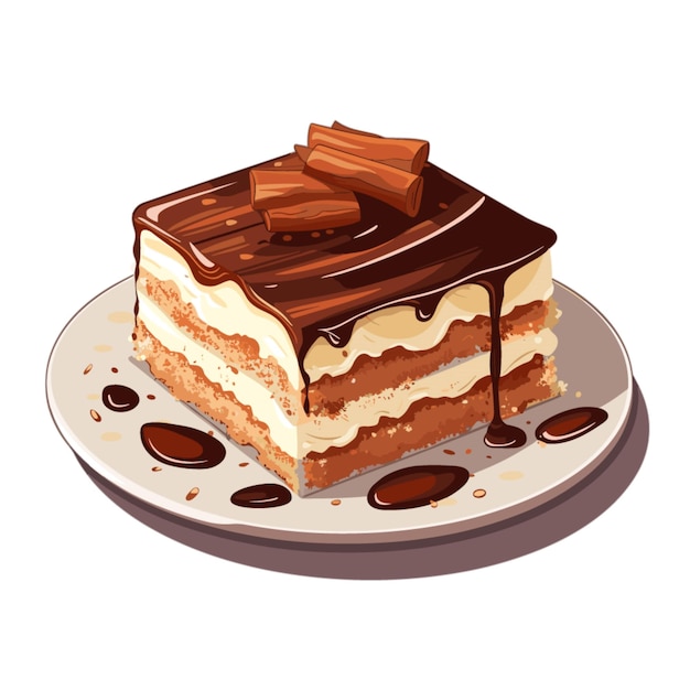 Vector tiramisu vector on white background