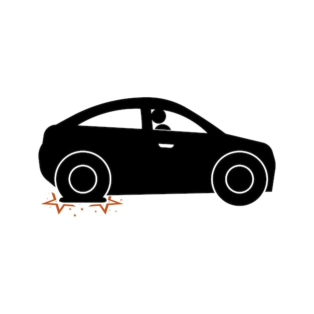 Tire burst car icon