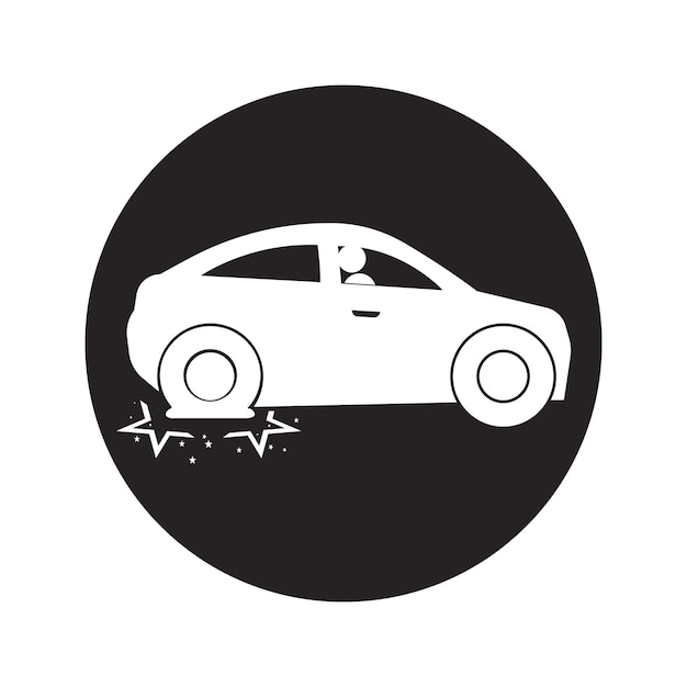 Tire burst car icon