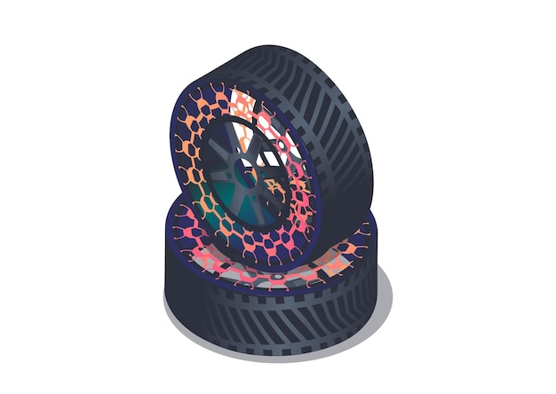 Tire for car isometric