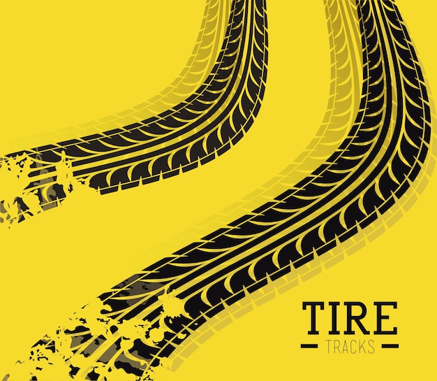 Tire design over yellow background vector illustration