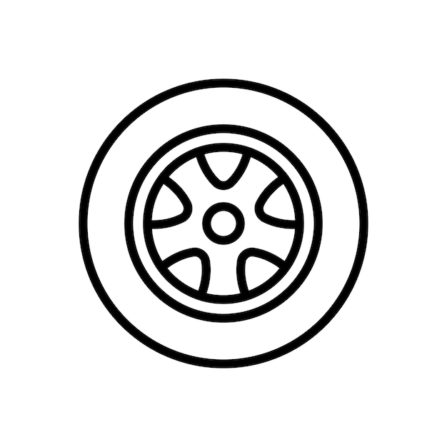 흰색 배경의 타이어 아이콘 벡터 디자인 템플릿