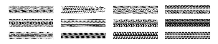 Vector tire mark car and motorcycle tire track vector set vector illustration