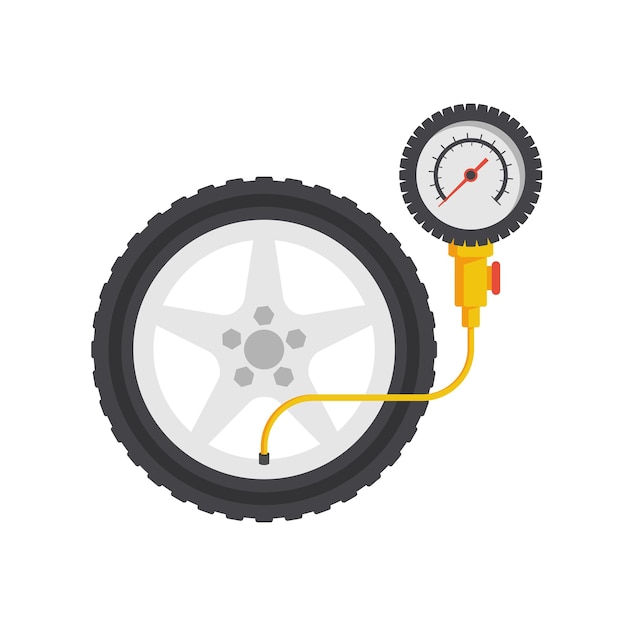 tire pressure gauge gauge manometer sign wheel car with instrument measures pressure