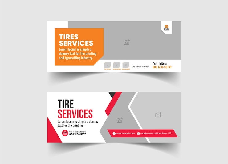Vector tire service facebook cover template