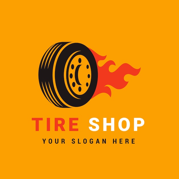 Vector tire shop logo design template