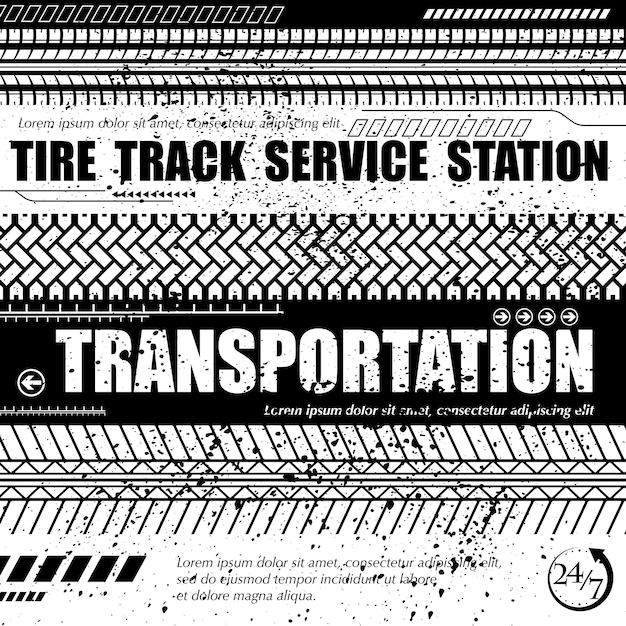 Tire track service station white