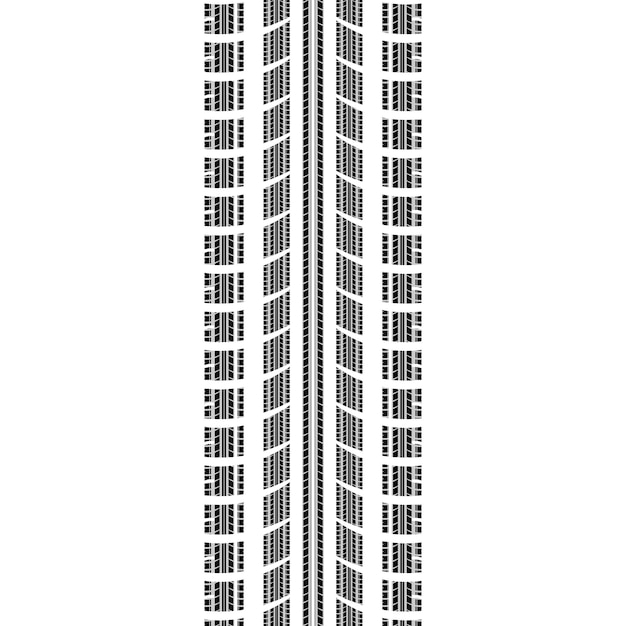 Vector tire track in track silhouette