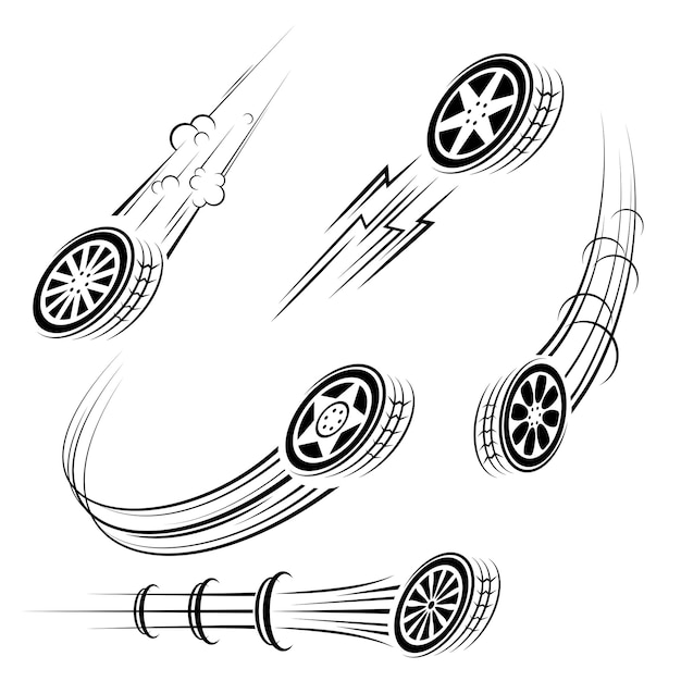 Tire track wheel movement set