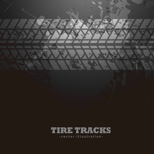 Tire tracks on dark background