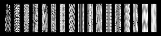 Tire tracks Tire tracks of various vehicles Vector illustration