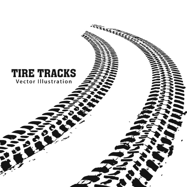 Tire Tracks Vector Illustration