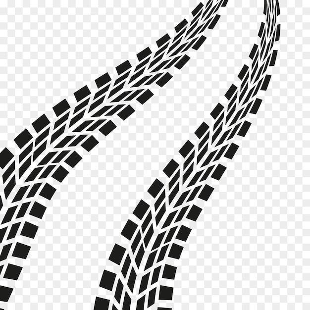 Tire tracks on a white background For your presentation