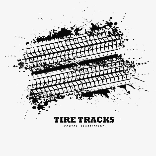 Vector tire tracks with splatter style