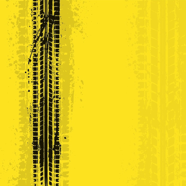 Vector tire tracks yellow grunge wallpaper