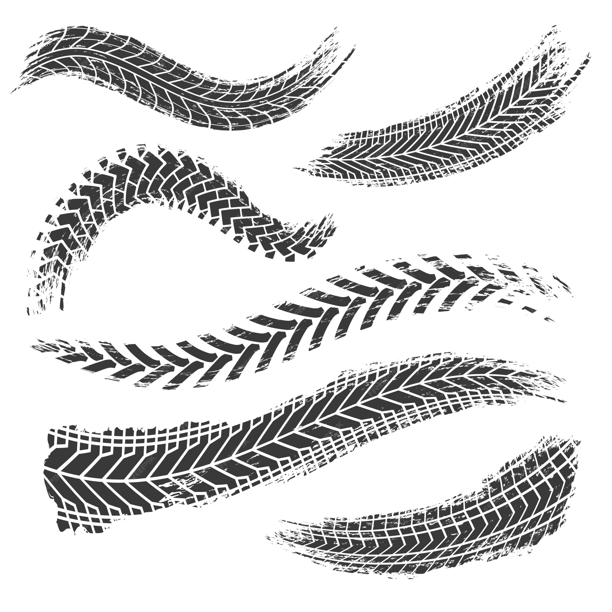Premium Vector Tire tread tracks. Car, motorcycle and bicycle mark
