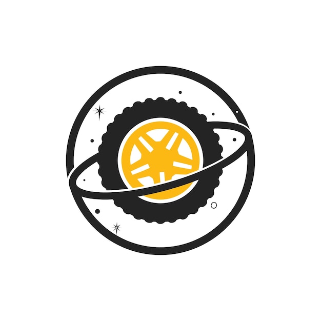 タイヤ世界のベクトルのロゴのテンプレート