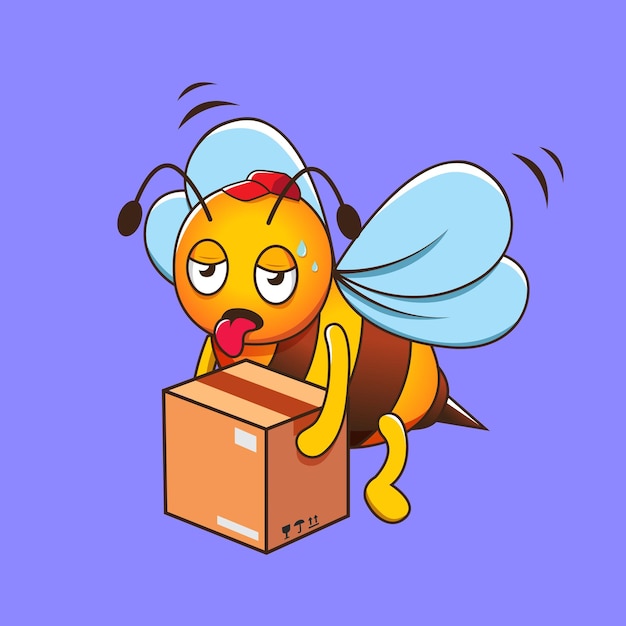 Tired Bee delivering a Parcel