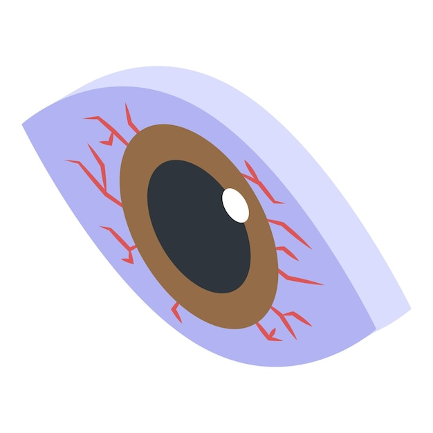 Tired eye icon Isometric of tired eye vector icon for web design isolated on white background
