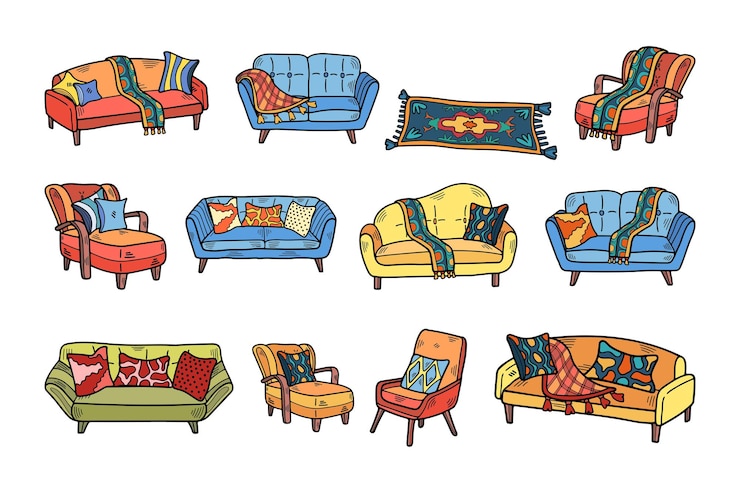 Vector tired people laying down on couch collection flat style
