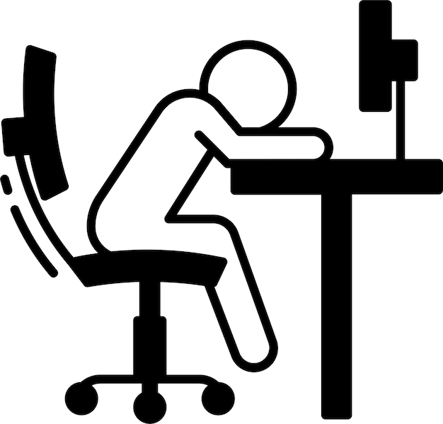 Tiredness glyph and line vector illustration