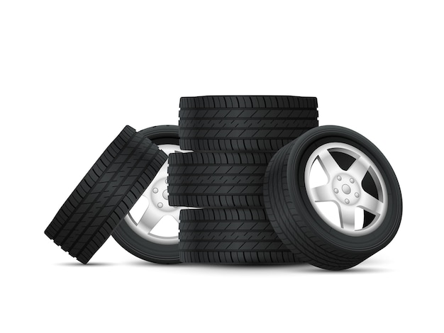 Tires heap design illustration