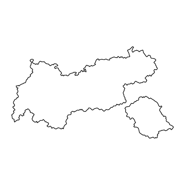 Tirol staat kaart van Oostenrijk Vector illustratie