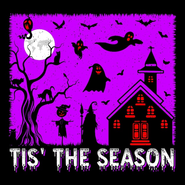 Vector tis' the season halloween tshirt design vector grafische svg