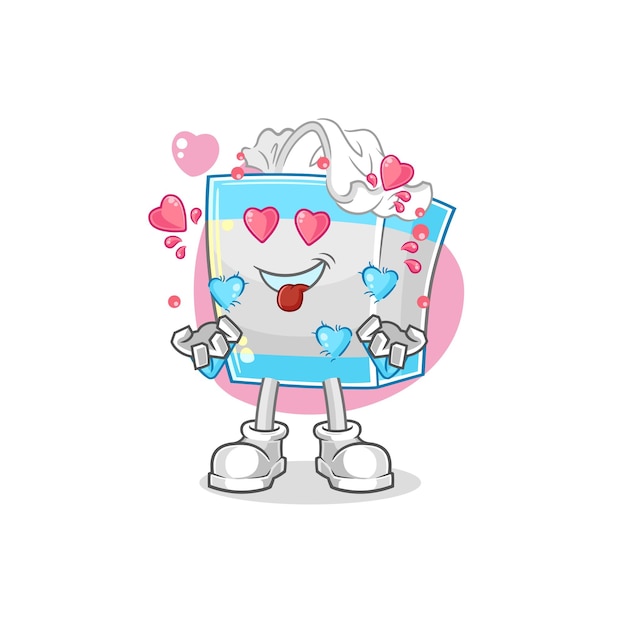 Tissue box fallin love vector cartoon character