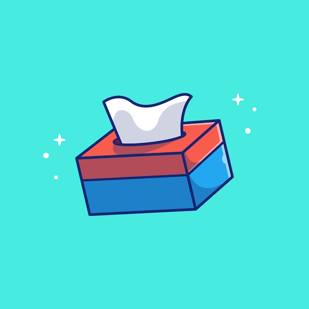 Tissue Box   Icon Illustration. Healthcare And Medical Icon Concept Isolated