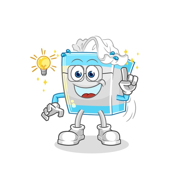 Tissue box kreeg een idee cartoon mascotte vector