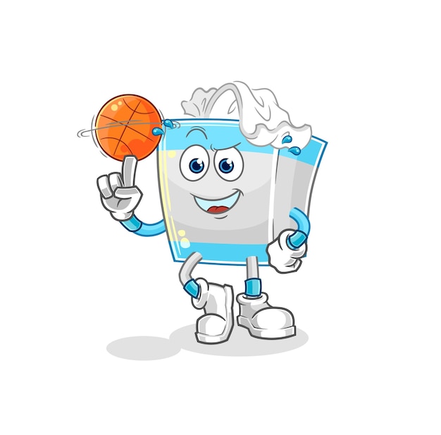 Tissue box playing basket ball mascot cartoon vector