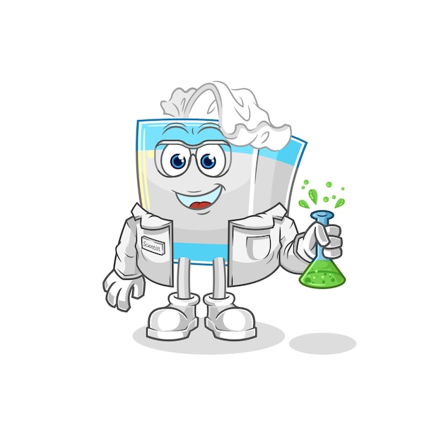 Tissue box wetenschapper karakter cartoon mascotte vector