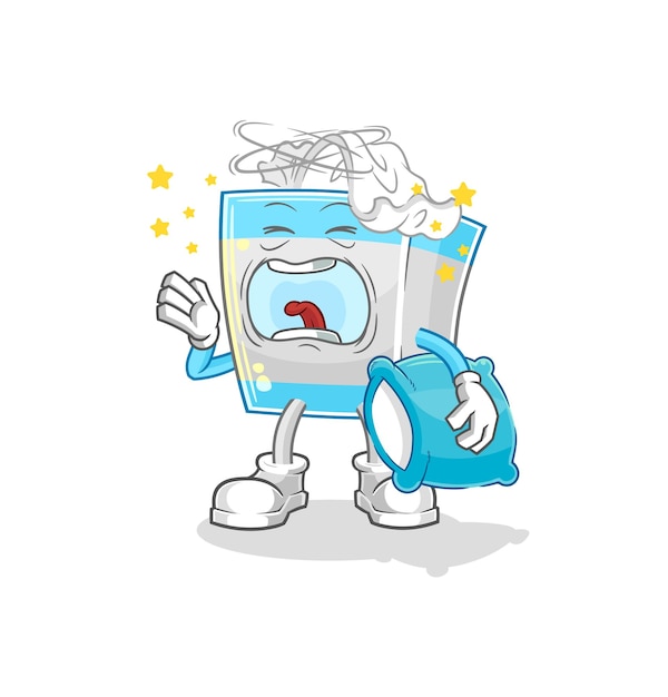 Tissue box yawn character cartoon mascot vector