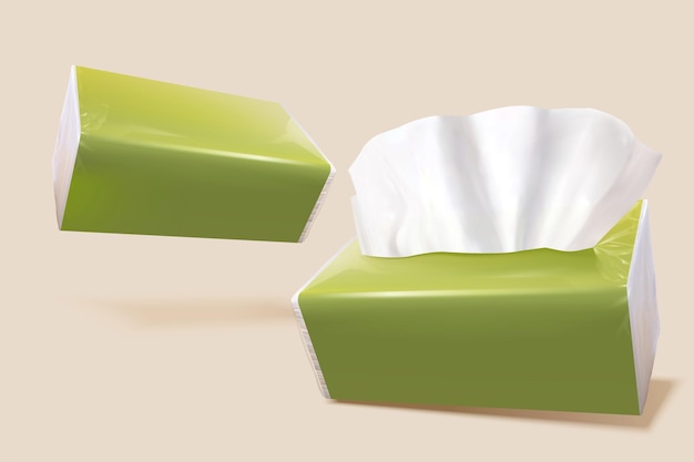 tissue paper package mockup set