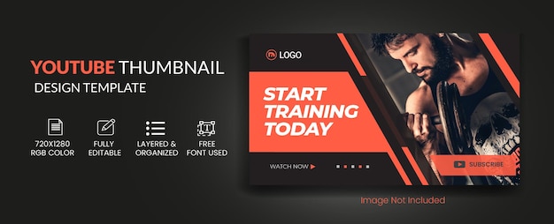 Title FitnessGym Youtube Thumbnail Template